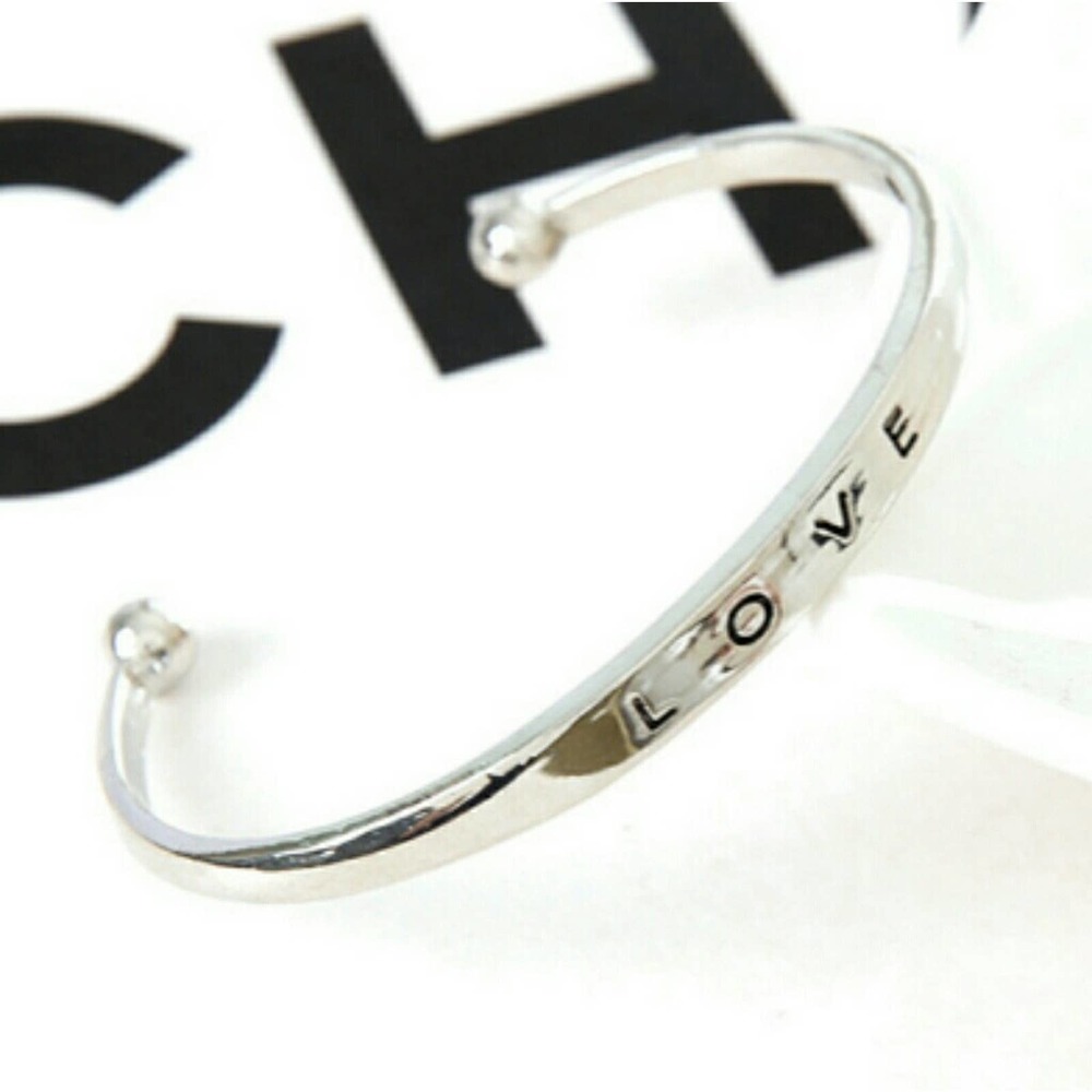 VALENTINES Silver Love Engraved Bracelet